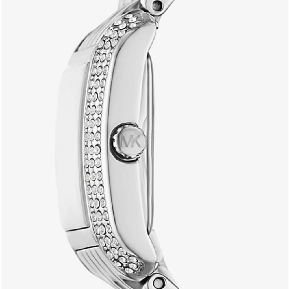 Michael Kors Silver Rectangular Watch With Crysta… - image 4